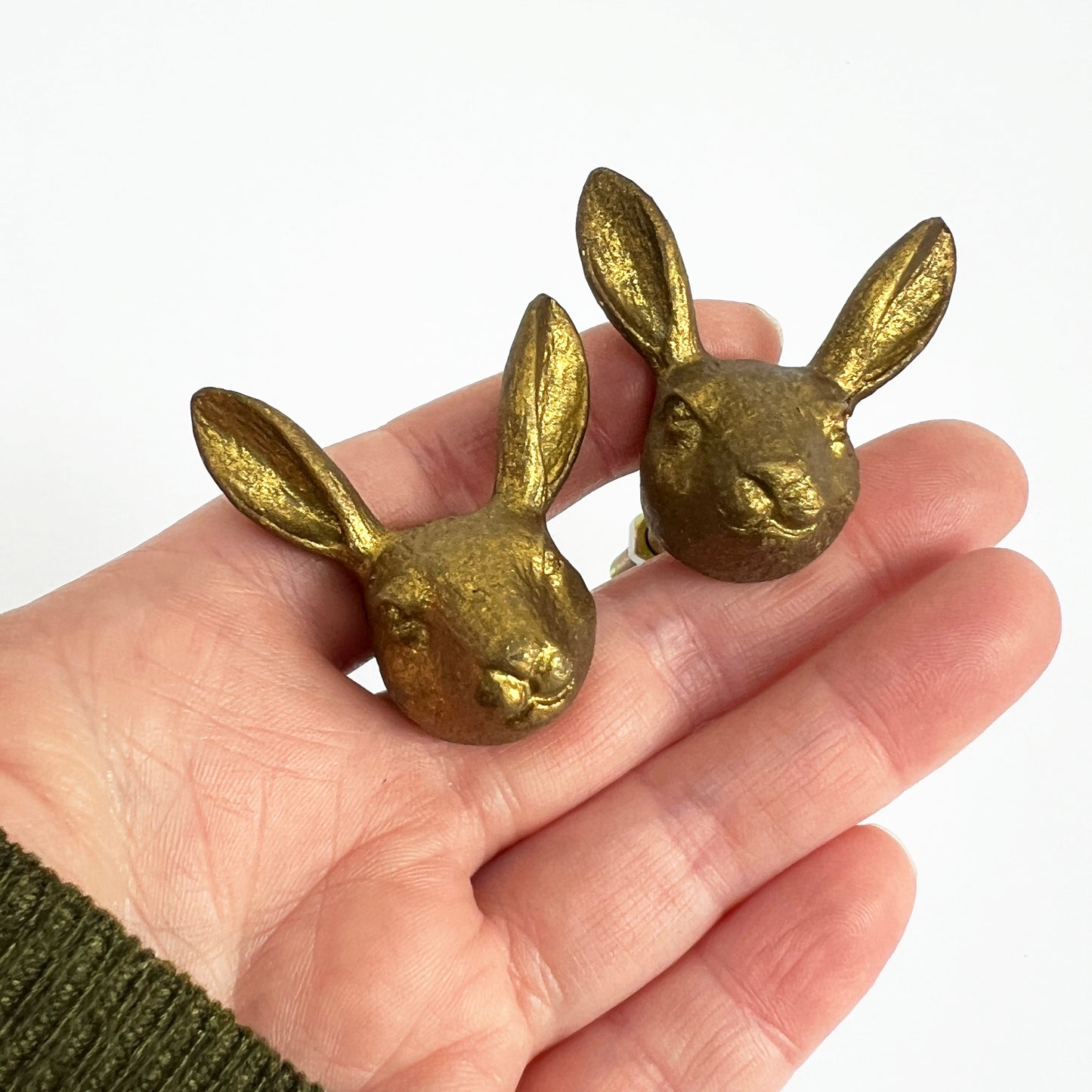 Gold Rabbit Drawer Knob | Set of 2 | Home Decor Upcycle Vintage Sass & Belle - SweetpeaStore