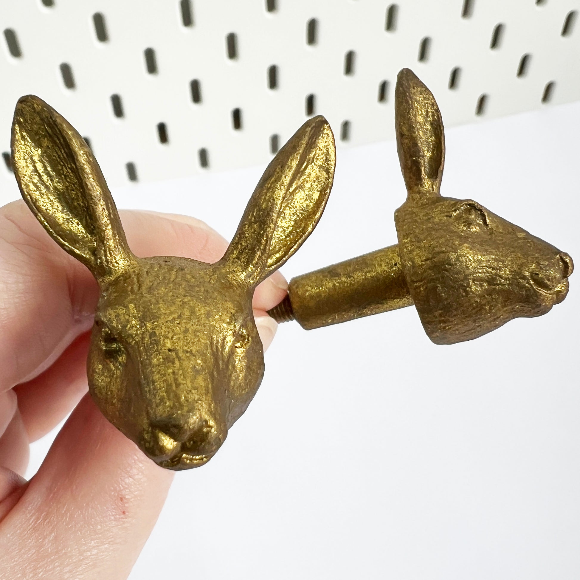 Gold Rabbit Drawer Knob | Set of 2 | Home Decor Upcycle Vintage Sass & Belle - SweetpeaStore