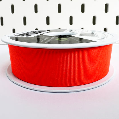 Neon Ribbon | 25mm x 20m | Fluorescent Green Yellow Pink & Orange | Metre or FULL ROLL | Sewing Wrapping Craft