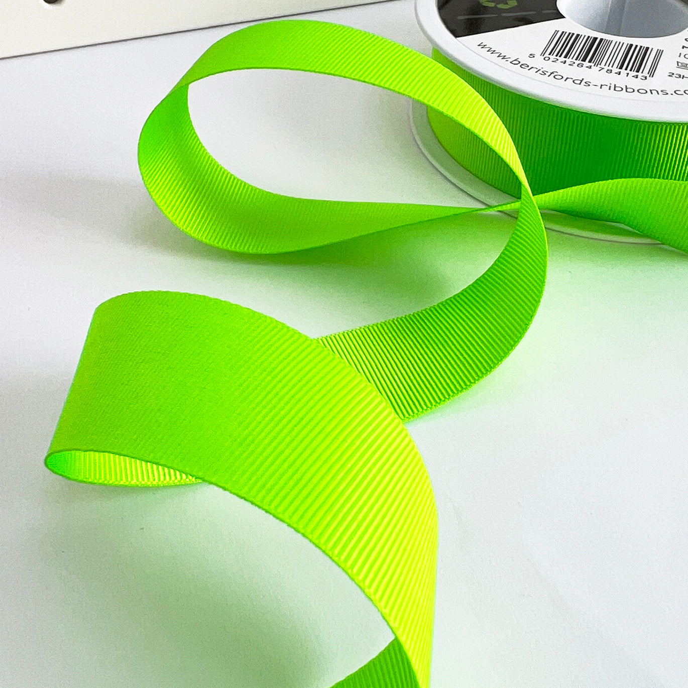 Neon Ribbon | 25mm x 20m | Fluorescent Green Yellow Pink & Orange | Metre or FULL ROLL | Sewing Wrapping Craft