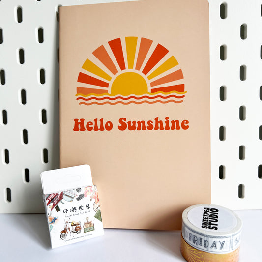 Hello Sunshine Travel Gift Box | Notebook Stickers Washi x2 15mm x 10m| Journalling