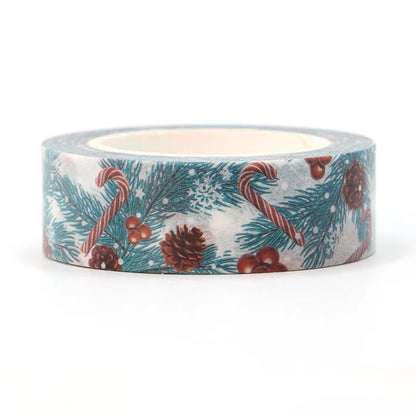 Christmas Pine Cones Washi Paper Tape | 15mm x 10m | Scrapbooking Journalling - SweetpeaStore