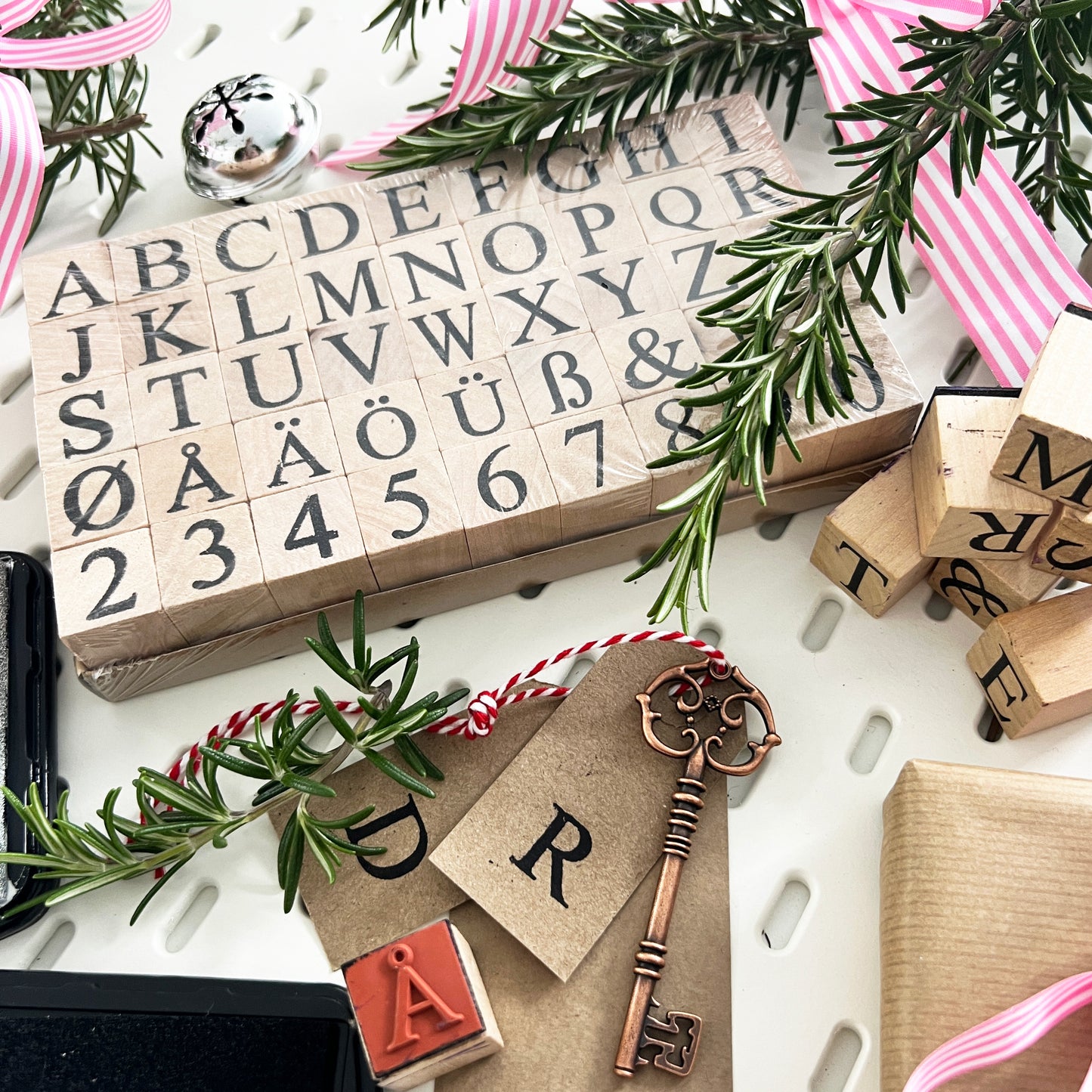 Large Alphabet Stamp | Wooden European Uppercase & Number Rubber Stamp Kit Craft - SweetpeaStore