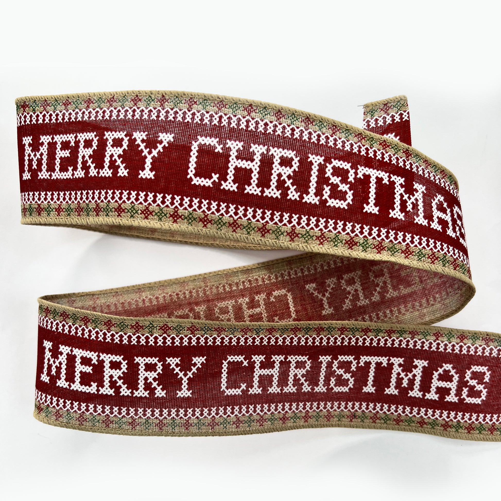 Christmas Ribbon | 63mm x 10 yard Roll 2.5 inch | Wired Wreath Tree Bows Wrapping Red - SweetpeaStore