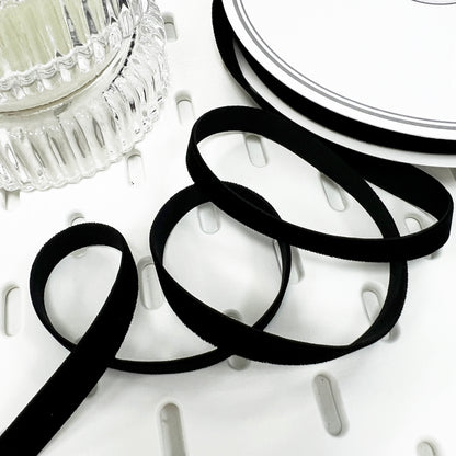 9mm Black Velvet Ribbon | 1m or Full Roll | Single Sided | Invitations Valentine's Craft Decorations Decor