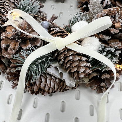 9mm Antique White Cream Velvet Ribbon | 1m or Full Roll | Single Sided | Invitations Craft Decorations Decor