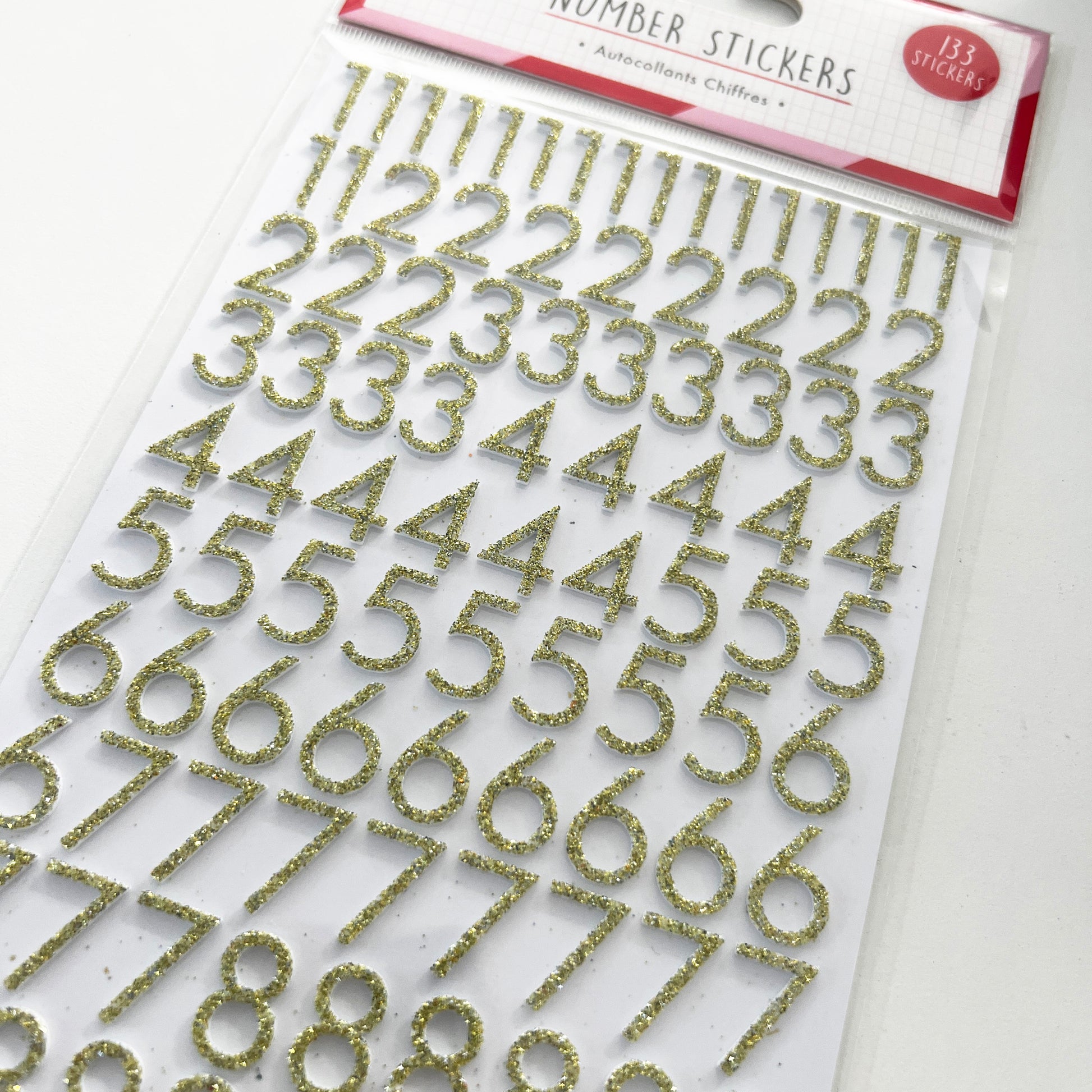Number Stickers Gold Glitter Scrapbooking Craft Peel-Off Sticker - SweetpeaStore