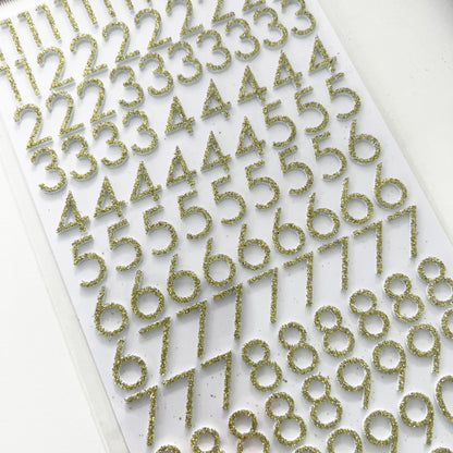 Number Stickers Gold Glitter Scrapbooking Craft Peel-Off Sticker - SweetpeaStore