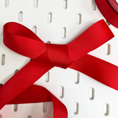 Red Grosgrain Ribbon 25mm | Metre or 20m Roll | Valentine's Craft Wrap Decorations - SweetpeaStore