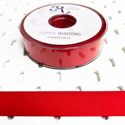 Red Grosgrain Ribbon 25mm | Metre or 20m Roll | Valentine's Craft Wrap Decorations - SweetpeaStore