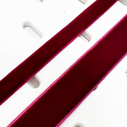 16mm Red Berry Velvet Ribbon | 1m or Full Roll | Single Sided | Invitations Valentine's Craft Decorations Decor - SweetpeaStore
