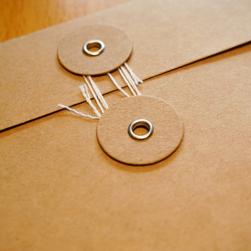 Set of 10 Brown Kraft Washer & String Envelopes - 11.5cm x 17cm - SweetpeaStore