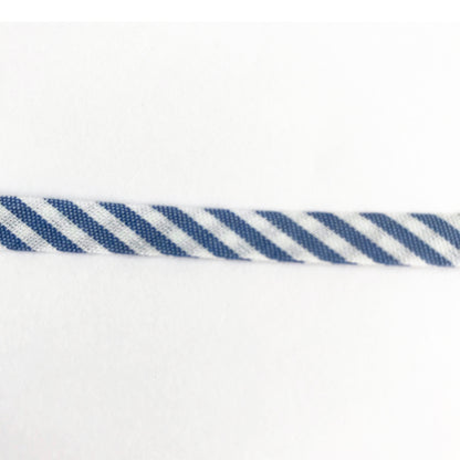 Bias Binding | 18mm Vintage Stripe Folded & Double Fold | Blue Royal Blue White | Sewing Quilting Craft - SweetpeaStore