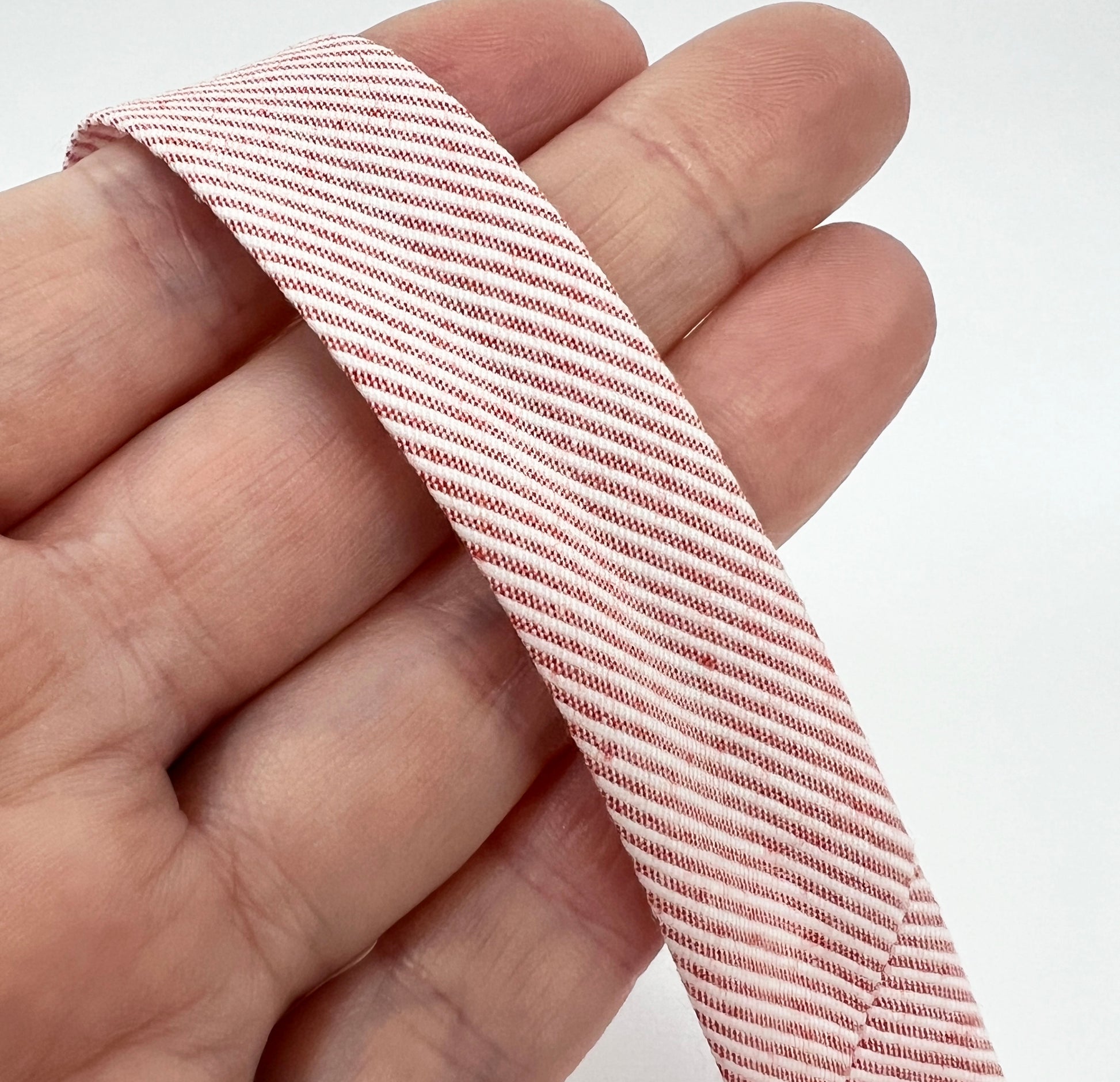 Bias Binding | 18mm Vintage Stripe Folded & Double Fold | red & White | Sewing Quilting Craft - SweetpeaStore