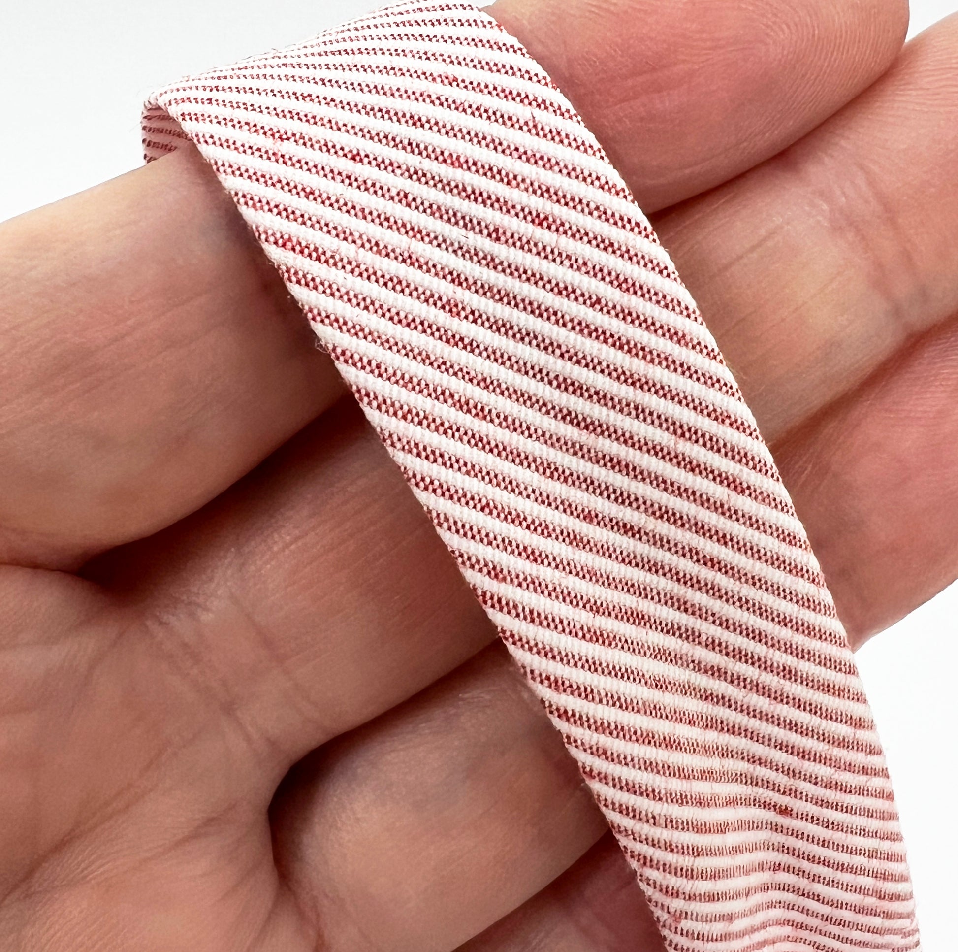 Bias Binding | 18mm Vintage Stripe Folded & Double Fold | red & White | Sewing Quilting Craft - SweetpeaStore