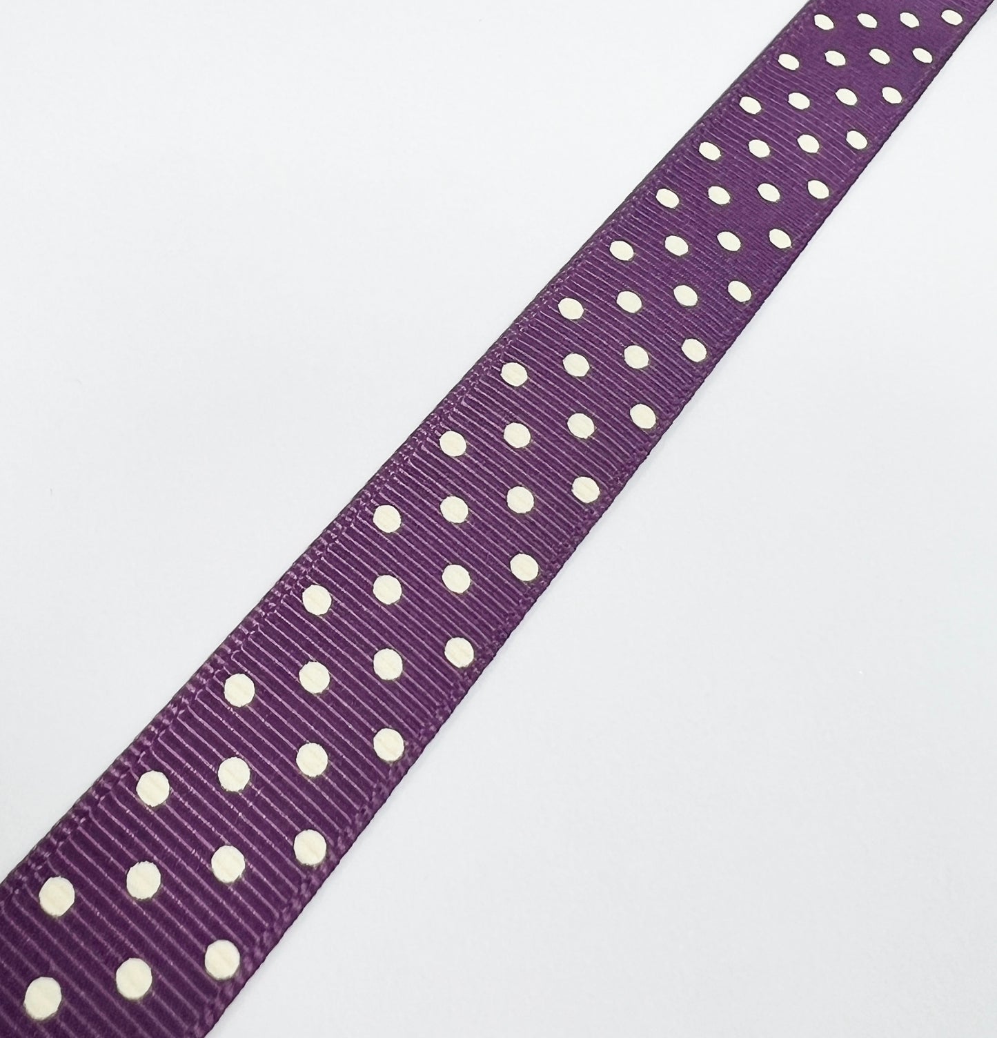 Spot Grosgrain Ribbon | Purple 16mm Polka Dot Spot | 1m 25m Roll - SweetpeaStore