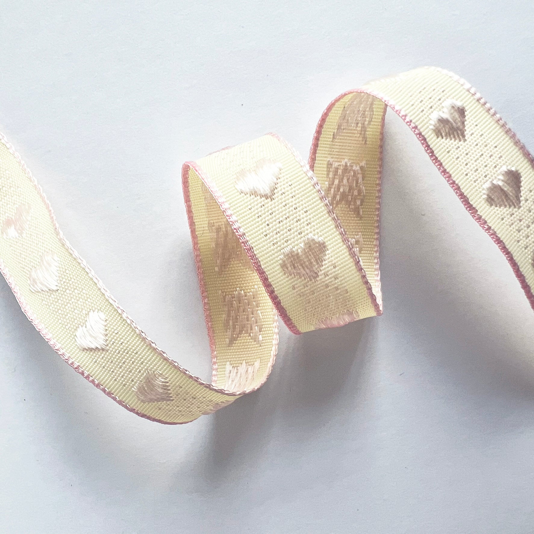 Pink & Cream Ribbon | Woven Heart | Baby Shower Valentines Wrapping Craft - SweetpeaStore