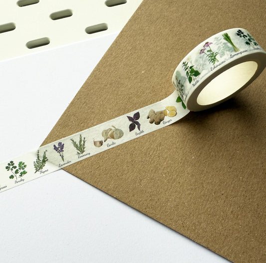 Herbs Washi Tape | Paper Stationery | 1.5cm x 10m | Journalling - SweetpeaStore