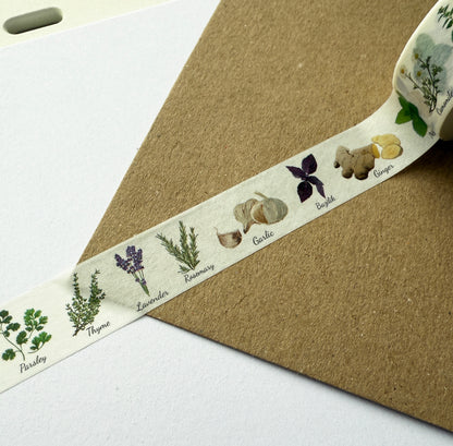 Herbs Washi Tape | Paper Stationery | 1.5cm x 10m | Journalling