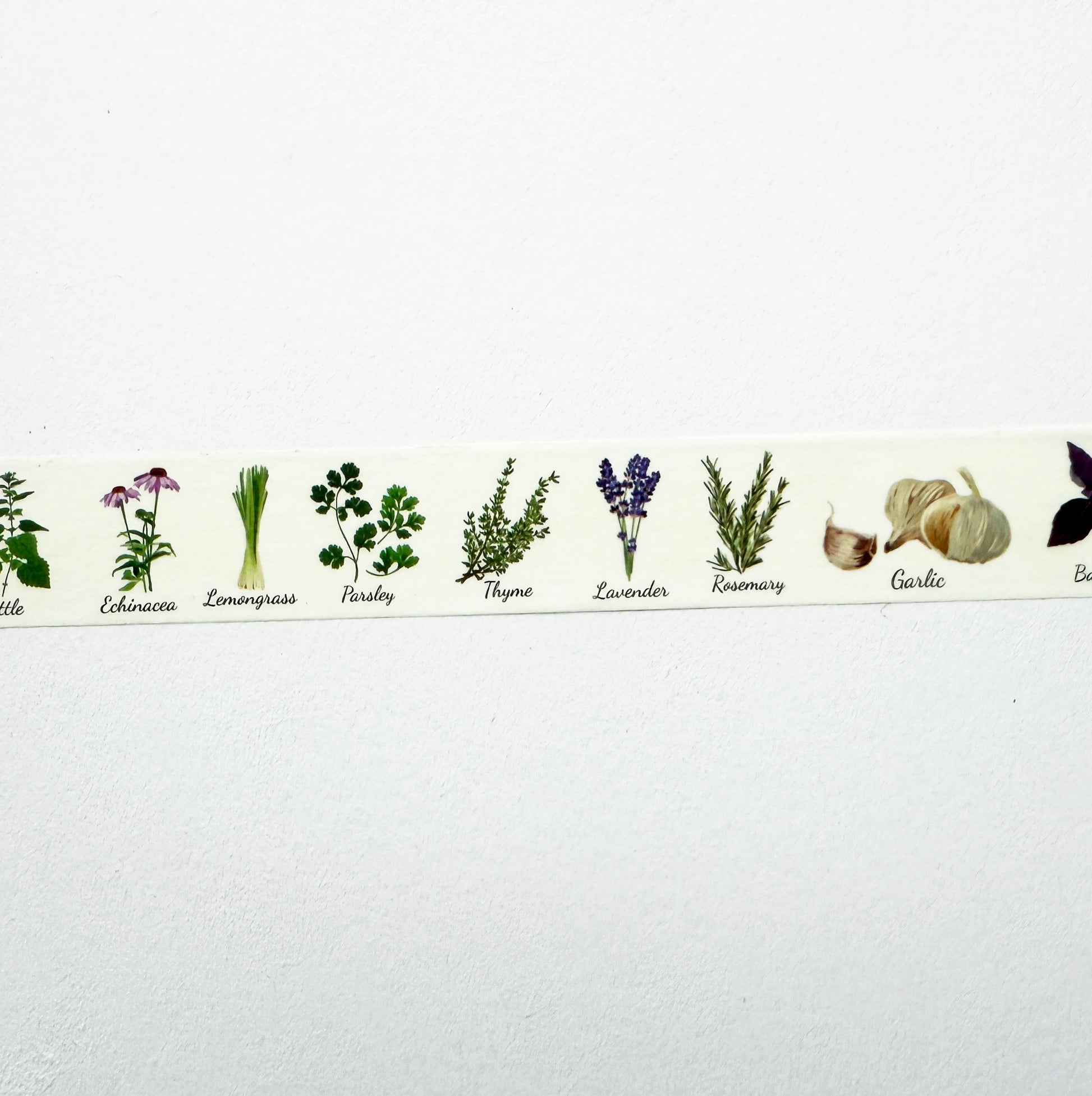 Washi Tape Garden Herbs & Neutral Grid | Journalling | 1.5cm x 10m - SweetpeaStore