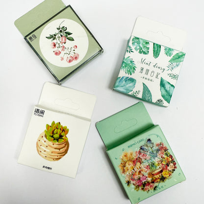 Vintage Flowers & House Plant Stickers | 4 x Mini Boxes 186 pcs | Scrapbooking - SweetpeaStore