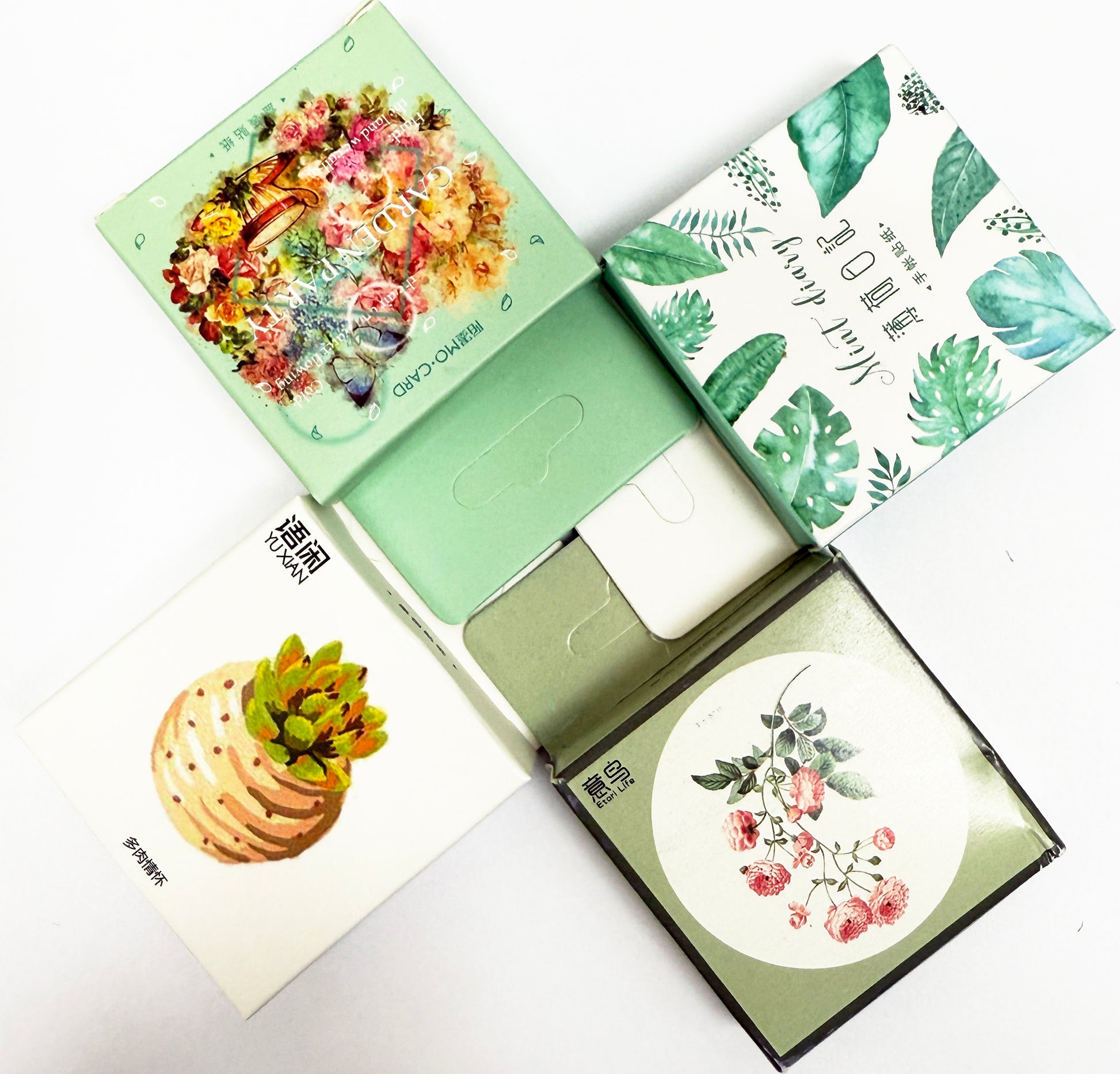 Vintage Flowers & House Plant Stickers | 4 x Mini Boxes 186 pcs | Scrapbooking - SweetpeaStore