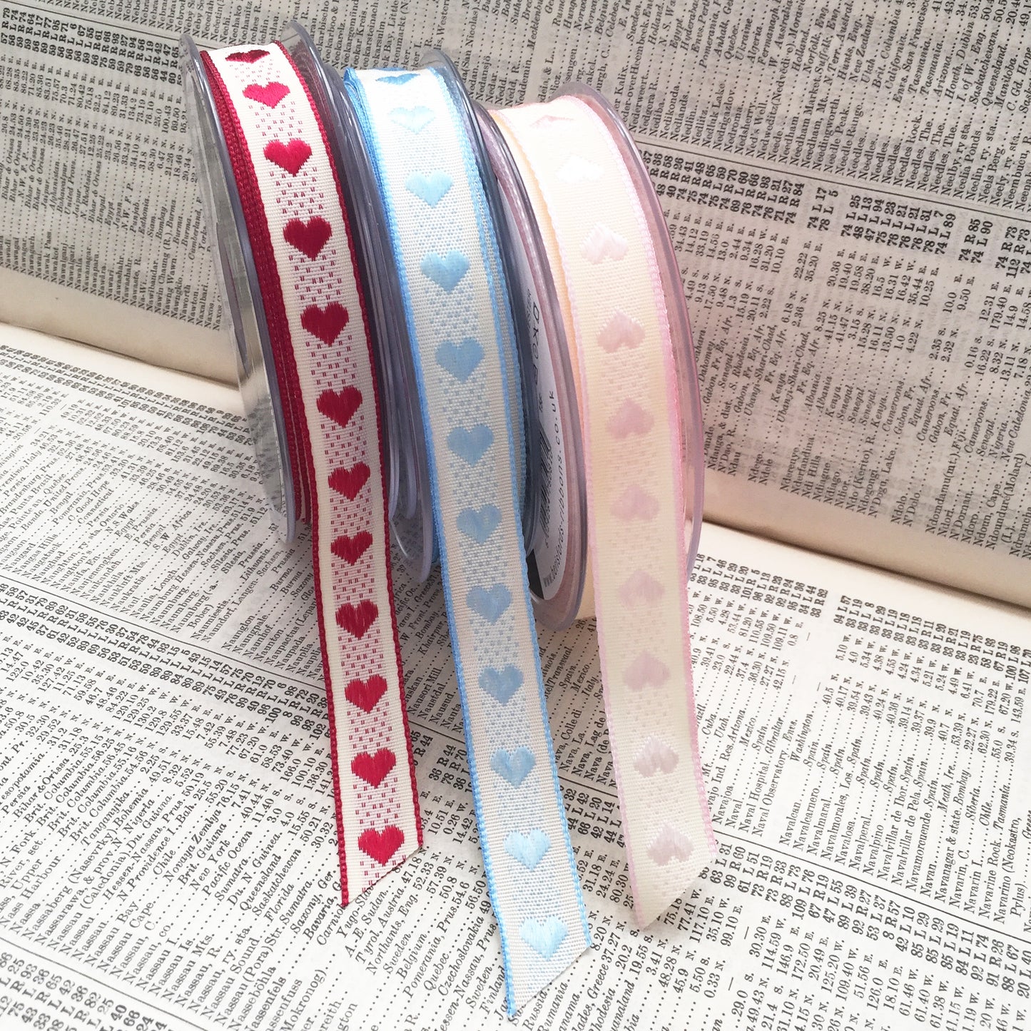 Blue & Cream Heart Ribbon | Baby Shower New Arrival Valentine's Wrapping Craft - SweetpeaStore