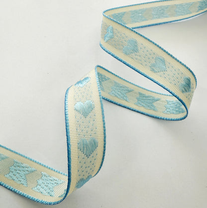 Blue & Cream Ribbon | Woven Heart | Baby Shower Valentines Wrapping Craft - SweetpeaStore