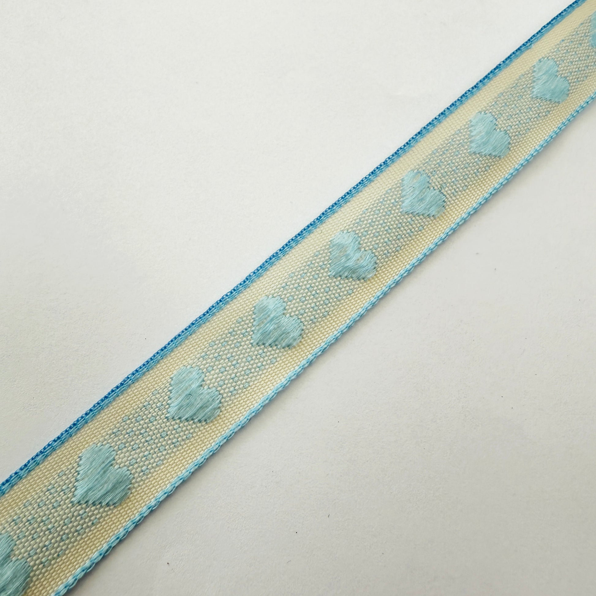 Blue & Cream Heart Ribbon | Baby Shower New Arrival Valentine's Wrapping Craft - SweetpeaStore