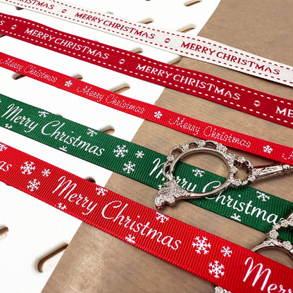 Christmas Ribbon | Red Green Natural | 1m 5m Full Roll | Wrapping Gifts Craft - SweetpeaStore