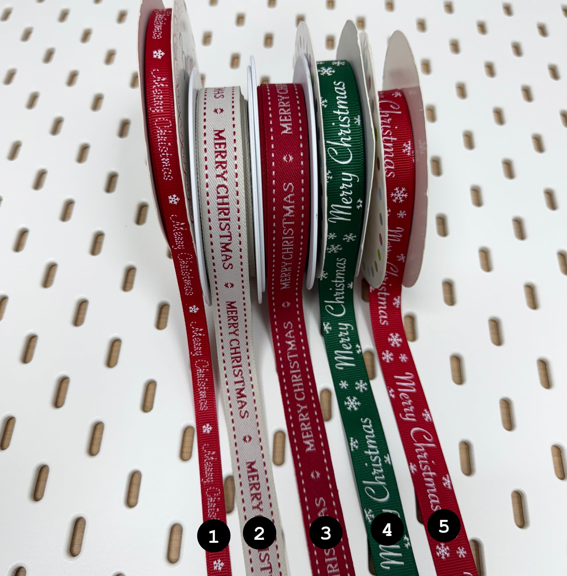 Christmas Ribbon | Red Green Natural | 1m 5m Full Roll | Wrapping Gifts Craft - SweetpeaStore