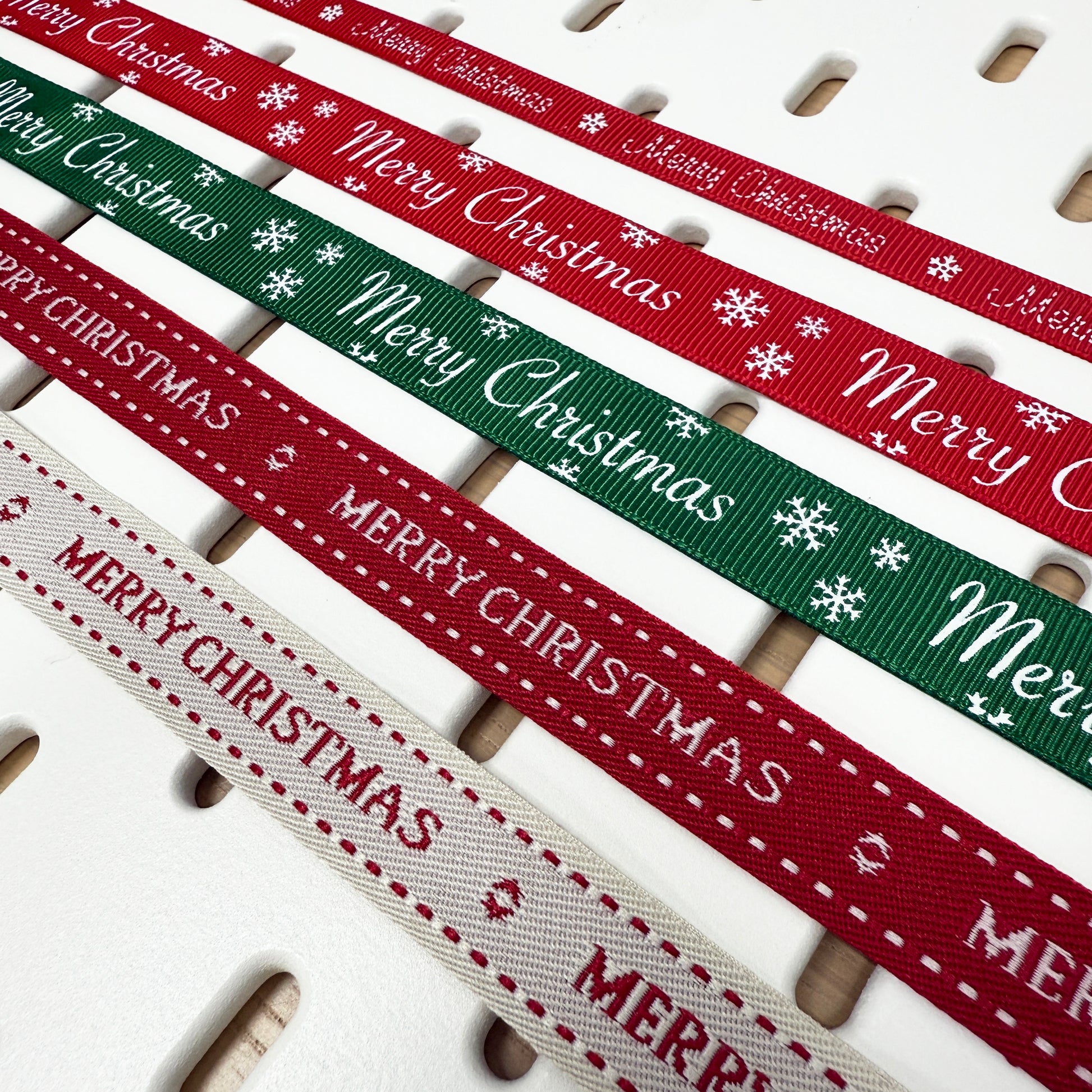 Christmas Ribbon | Red Green Natural | 1m 5m Full Roll | Wrapping Gifts Craft - SweetpeaStore