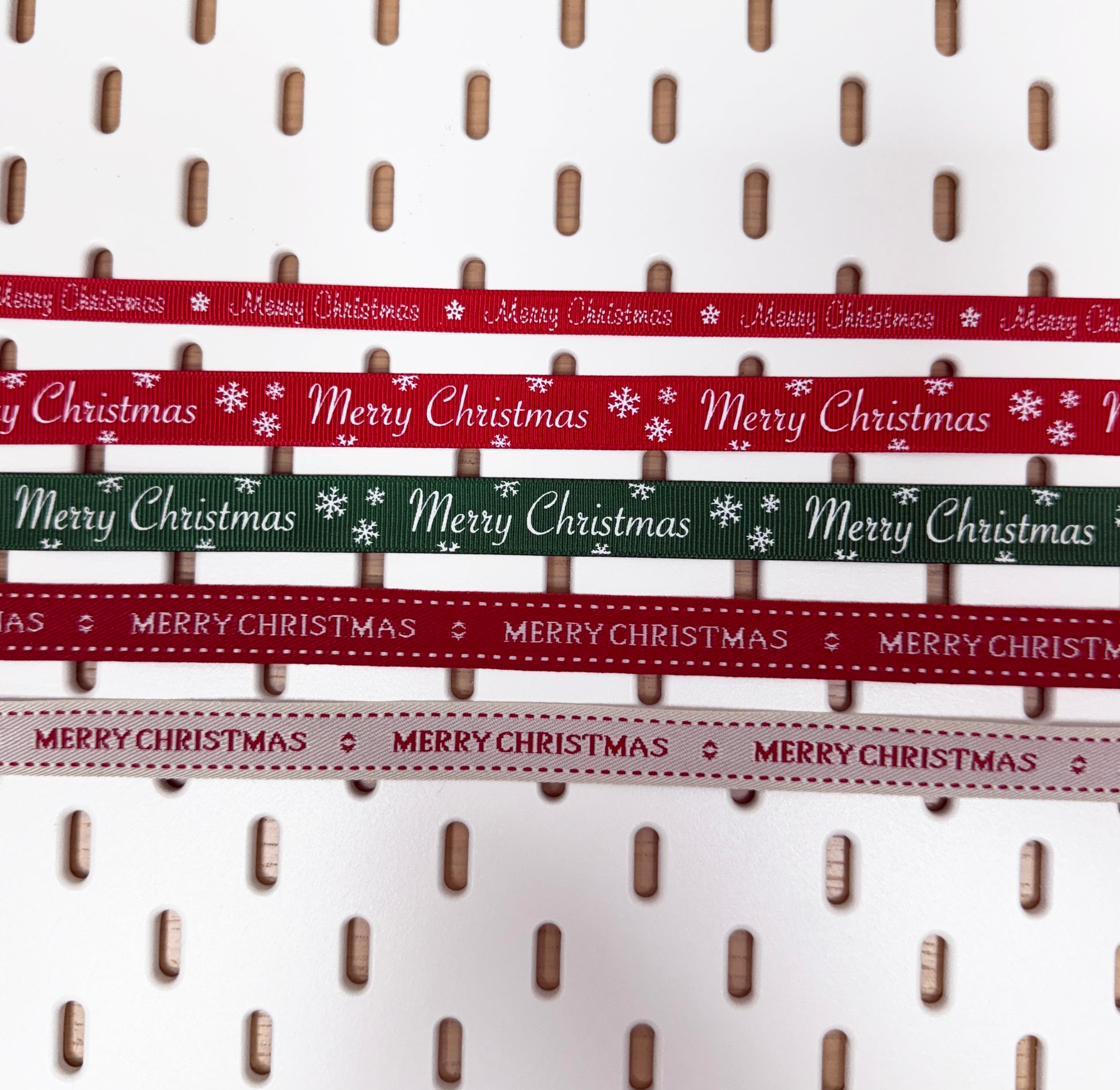 Christmas Ribbon | Red Green Natural | 1m 5m Full Roll | Wrapping Gifts Craft - SweetpeaStore