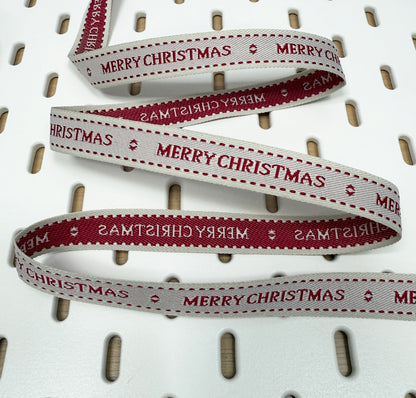 Christmas Ribbon | Red Green Natural | 1m 5m Full Roll | Wrapping Gifts Craft - SweetpeaStore