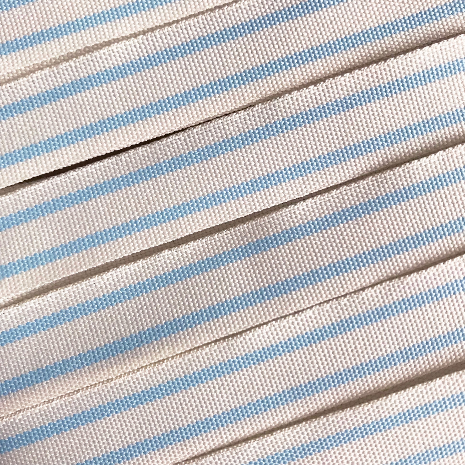 15mm Baby Blue and Cream Vintage Style Ticking Stripe Ribbon - SweetpeaStore