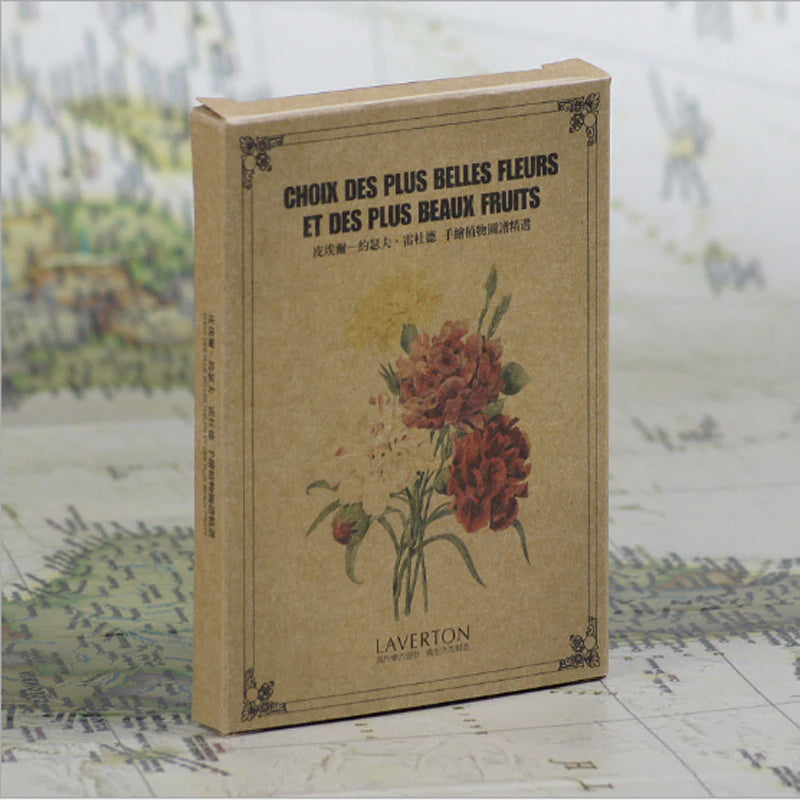 Flower Postcards - Kraft Card Vintage Floral Cards Roses Lily 10cm x 14cm - SweetpeaStore