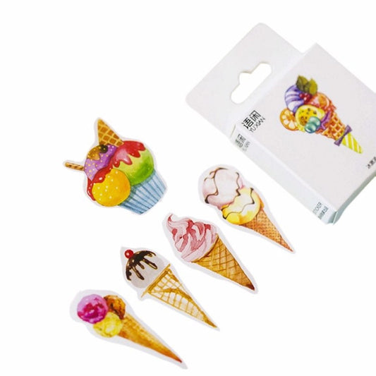 Sweet Ice-Cream Dessert Mini Box Stickers | 50 Peel Off Sticker Scrapbooking Journalling - SweetpeaStore