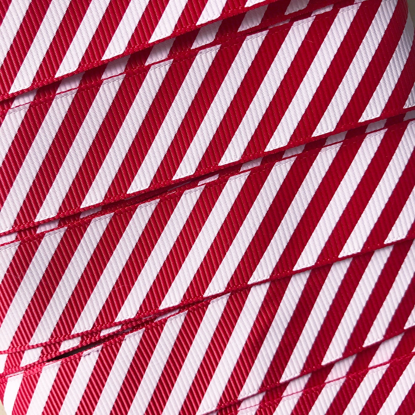 22mm Red & White Stripe Candy Cane Grosgrain Ribbon | Wrapping Craft Cards Decorations | Metre or 25m ROLL - SweetpeaStore