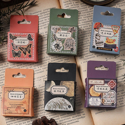 Cute Sticker Set | Moon Butterfly Food Text Numbers Flowers | Mini Box Album Collage Junk Journal Scrapbook - SweetpeaStore