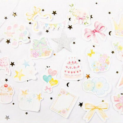 Pink Party Mini Box Stickers | 46 Journalling Scrapbooking Album | Paper Peel Off Sticker - SweetpeaStore