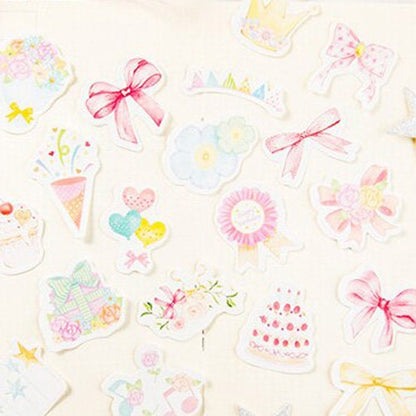 Pink Party Mini Box Stickers | 46 Journalling Scrapbooking Album | Paper Peel Off Sticker - SweetpeaStore