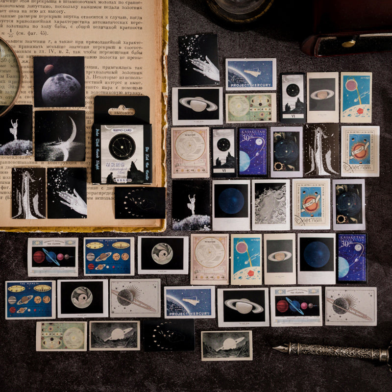 Moon Solar System Astrology Mini Box Stickers Paper Peel Off Stickers Planner - SweetpeaStore
