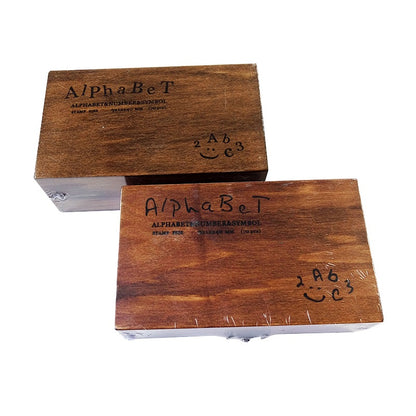 Alphabet Stamp Kit UPPER & Lower & Number Wooden Rubber Stamp | 2 Designs - SweetpeaStore