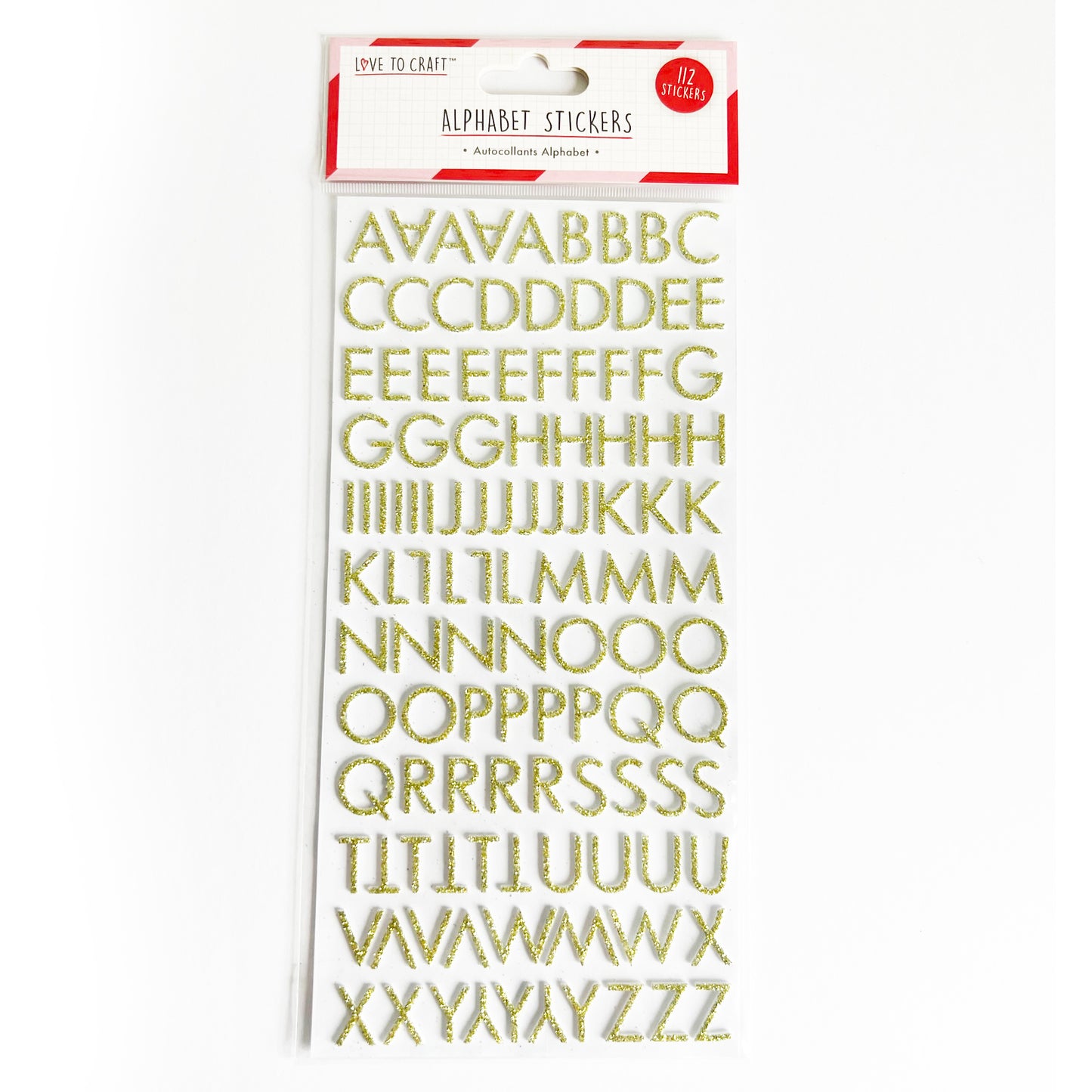 Alphabet Stickers Gold Glitter Foam Scrapbooking Craft Peel-Off Raised 3D Sticker - SweetpeaStore