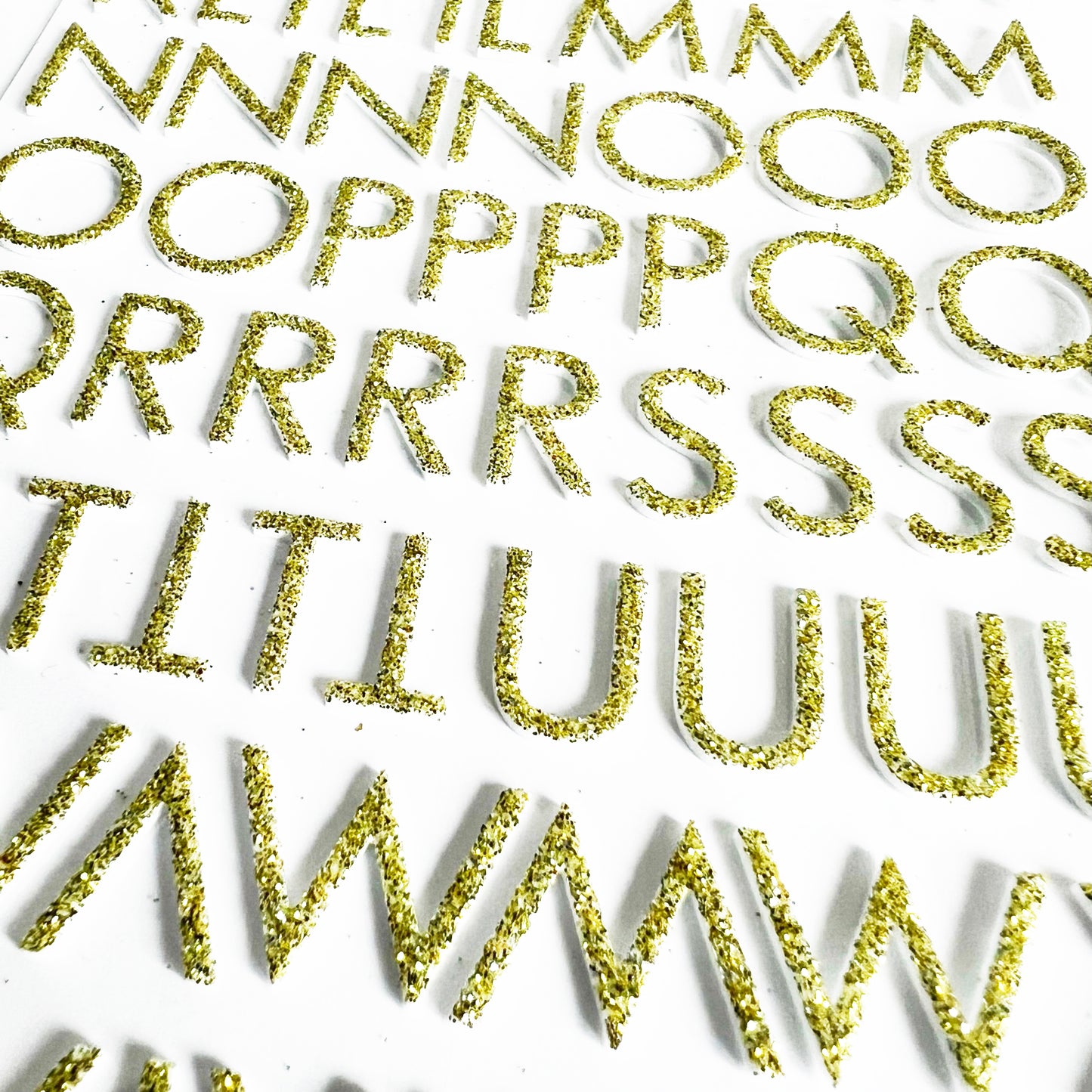 Alphabet Stickers Gold Glitter Foam Scrapbooking Craft Peel-Off Raised 3D Sticker - SweetpeaStore