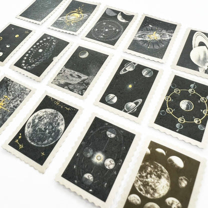 Moons Solar System Planets Stickers | Gold Foil Paper Peel Off | Journalling Stationery - SweetpeaStore