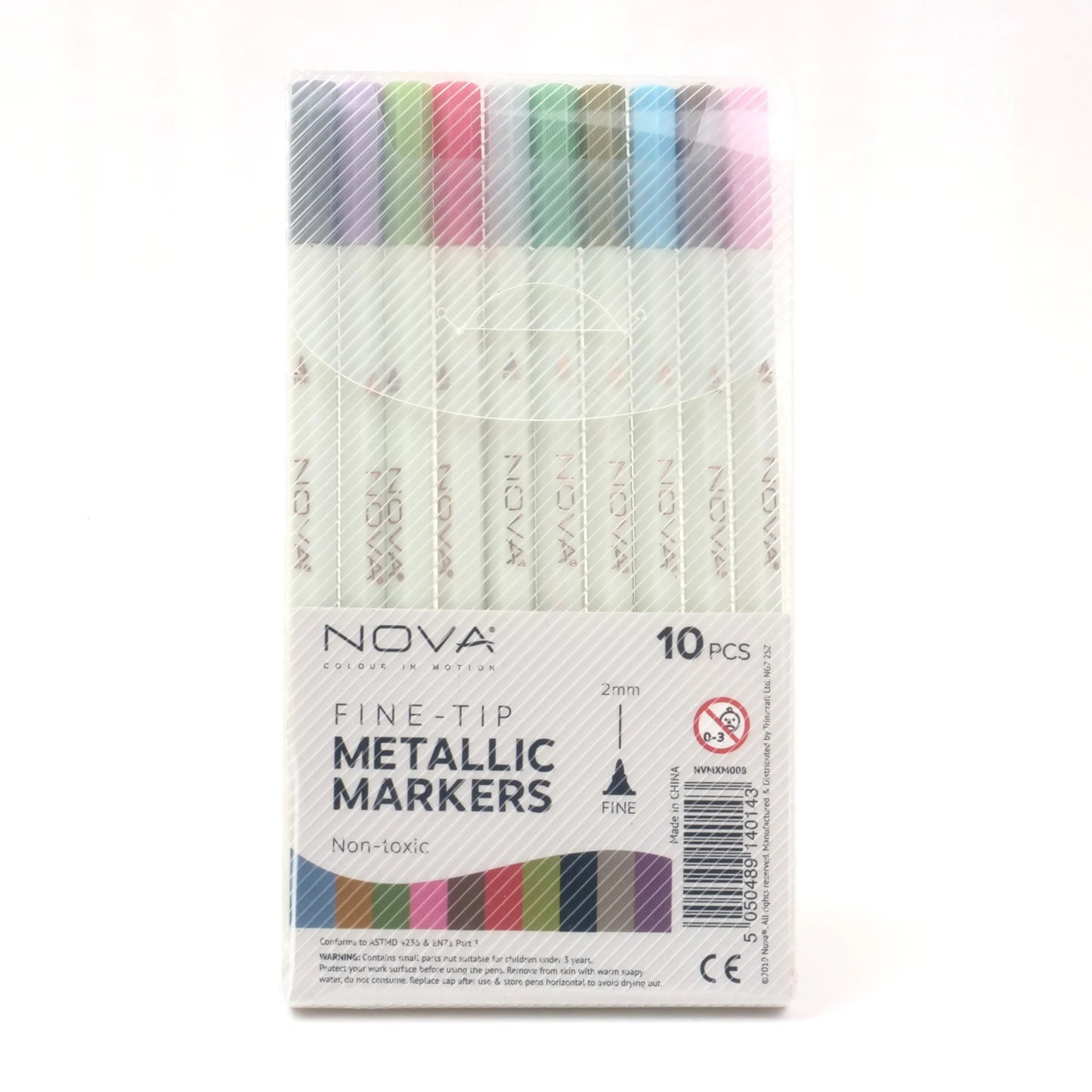 10 Metallic Markers | NOVA | 2mm Fine - SweetpeaStore