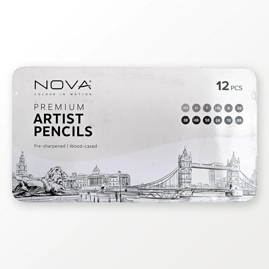 Artist Pencils | Set Of 12 | NOVA | Drawing Pencil Art Supplies - SweetpeaStore