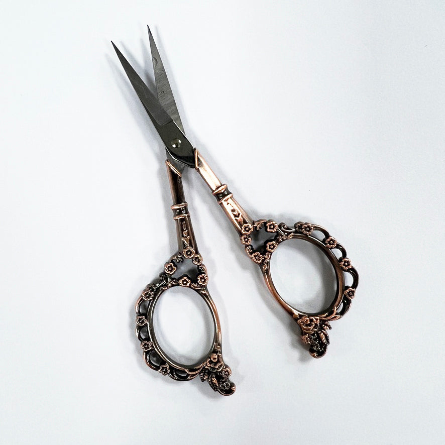 Rose Gold Coloured Flower Scissors | Floral Handle Needlework Embroidery Quilting Craft Manicure Vintage Style - SweetpeaStore