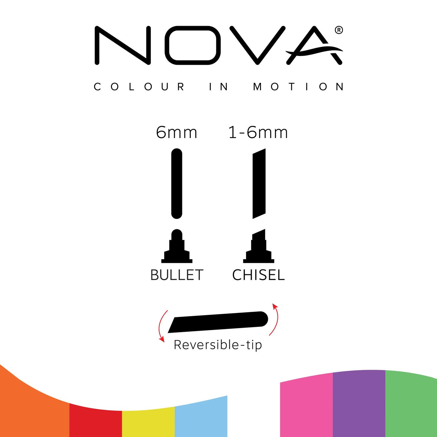 Chalk Markers | 8pcs | Reversable - Tip | NOVA | Art Supplies | Bullet 6mm, Chisel 1-6mm - SweetpeaStore